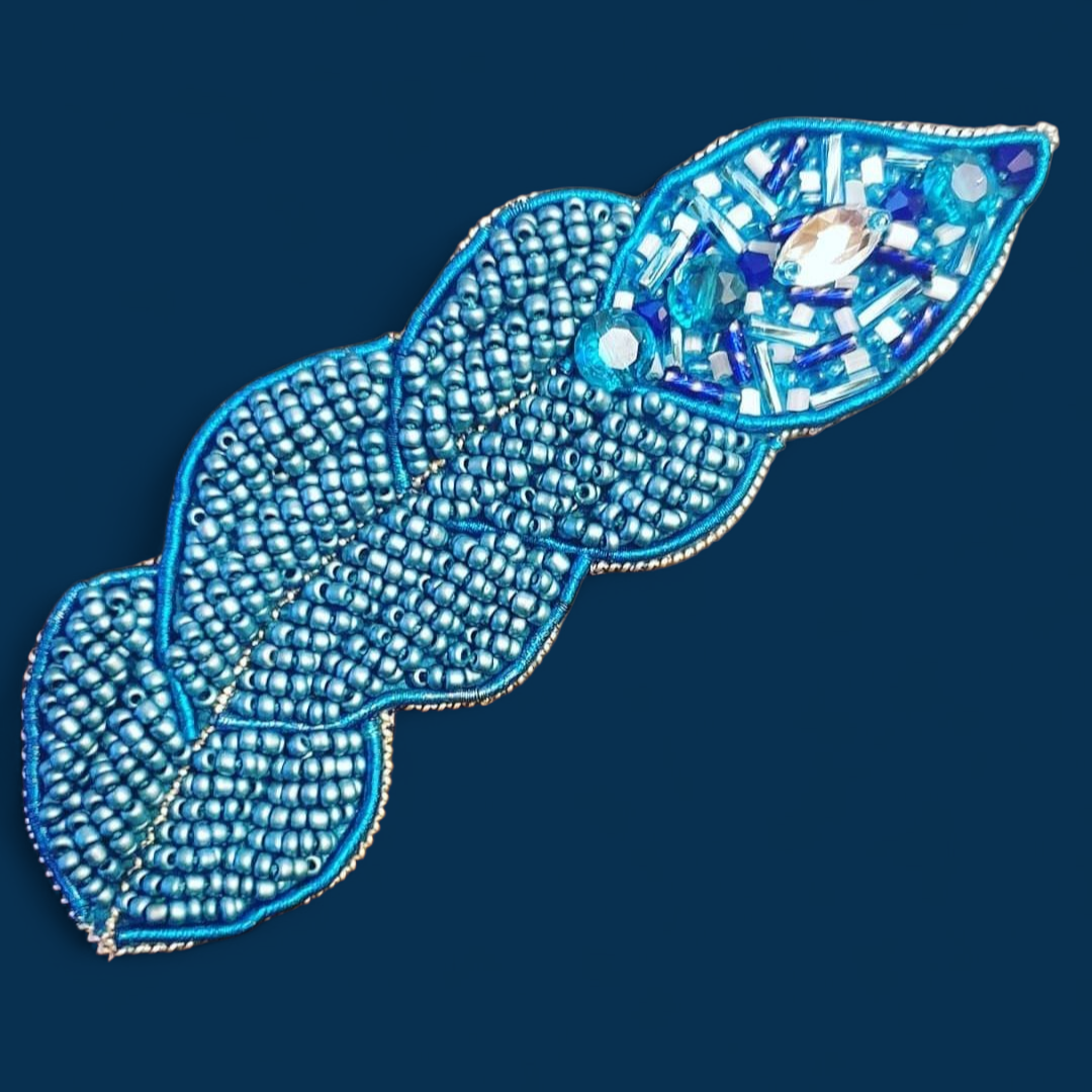 Blue Leaf Brooch