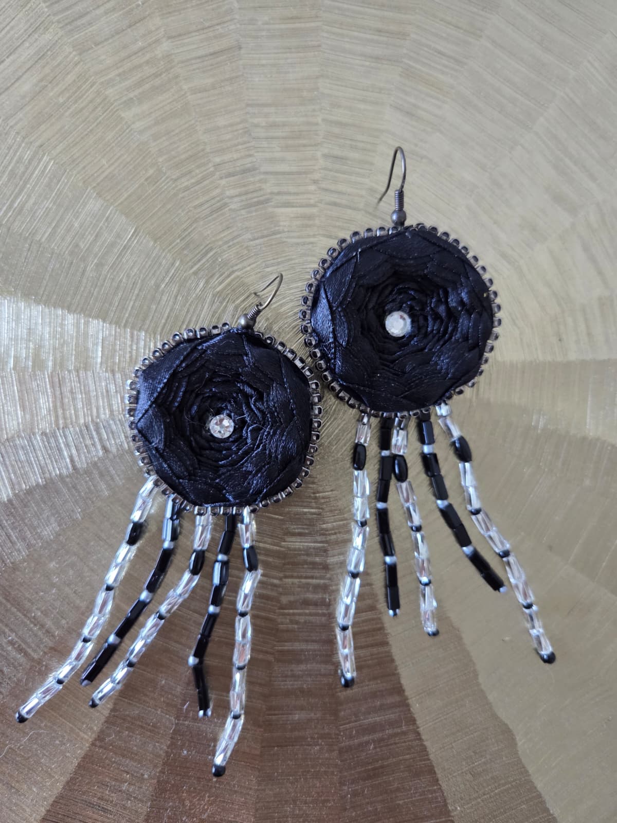 Black Satin Ribbon craft Earrings