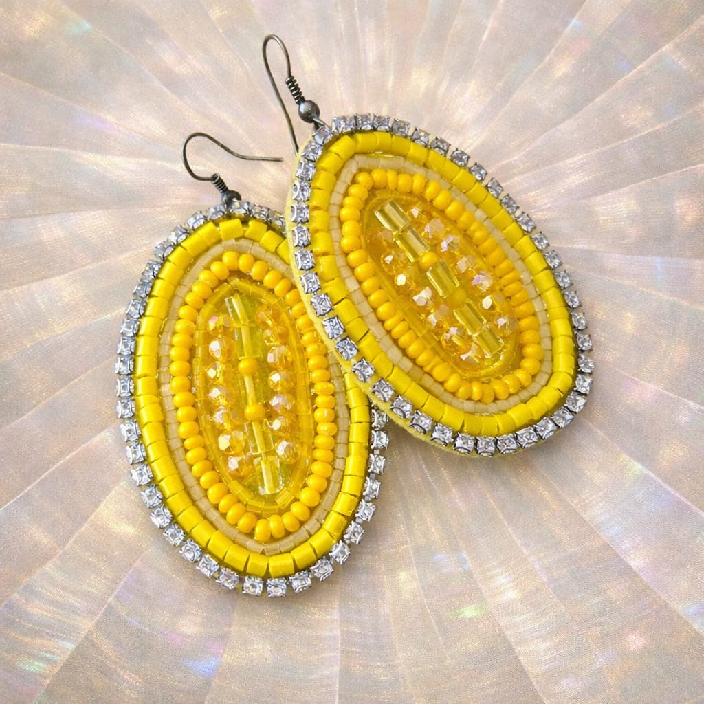 Swarovski Yellow crystals earrings